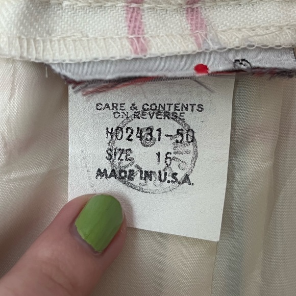 *SOLD* Vintage made in the USA off white blue and pink plaid wrap skirt - Picture 3 of 5